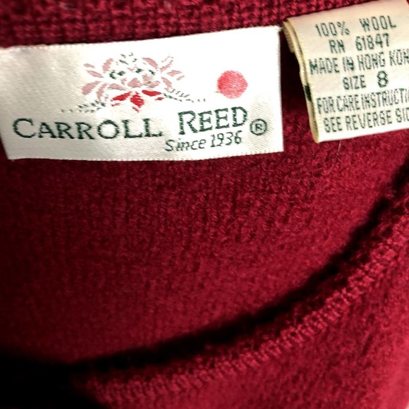 Vintage Carol Reed Blazer Jacket Red Wool Cropped Silver Detail Buttons Size 8 - Picture 6 of 12